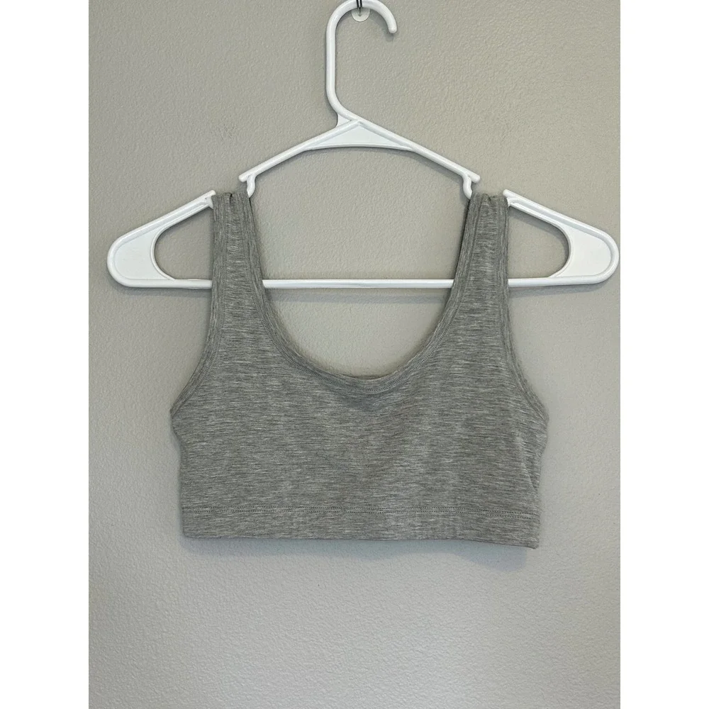 Huha Sporty Mineral Bralette Gray TENCEL Wireless Bra Size Small Comfort